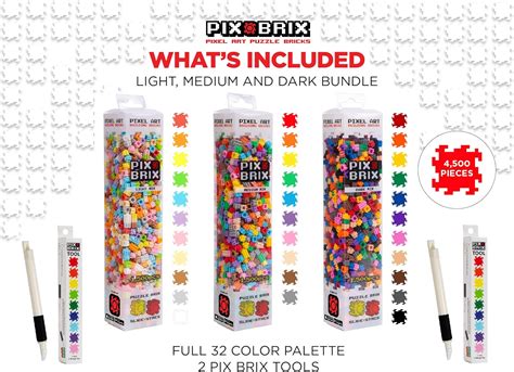 Pix Brix Pixel Art Puzzle Ladrillos Bundle Kit De Piezas