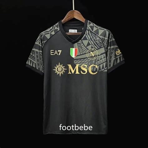 Maillot Naples 2023 2024 Third Noir Footbebe