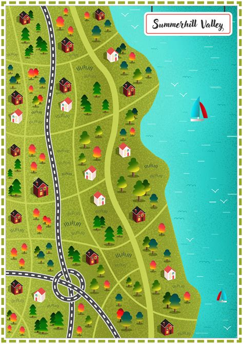 Summerhill valley | map illustration on Behance