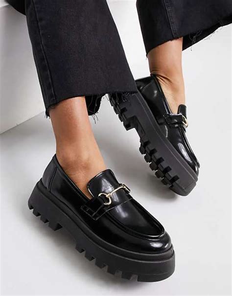 Asos Design Miller Chunky Loafers In Black Asos