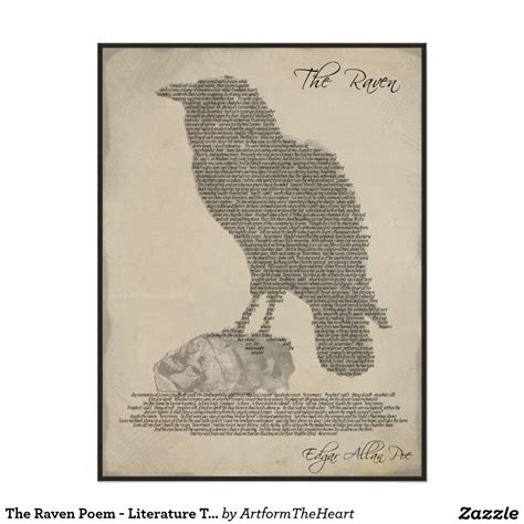 The #Raven Poem - Literature Typography Poster. Edgar Allan Poe ...