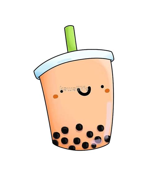 Kawaii Boba Milk Tea Sticker By Kawaiilife Cute Cartoon Drawings Boba Easy Christmas Drawings