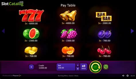 Burning Wins Classic Lines Slot Free Demo Game Review