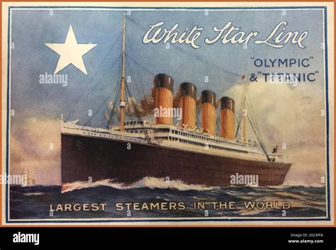 Vintage Rms Titanic Olympic Ocean Liners Brochure Cover And Poster