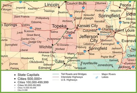 Map of Kansas and Missouri