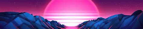 1920x400 Resolution Purple Sunrise 4k Vaporwave 1920x400 Resolution