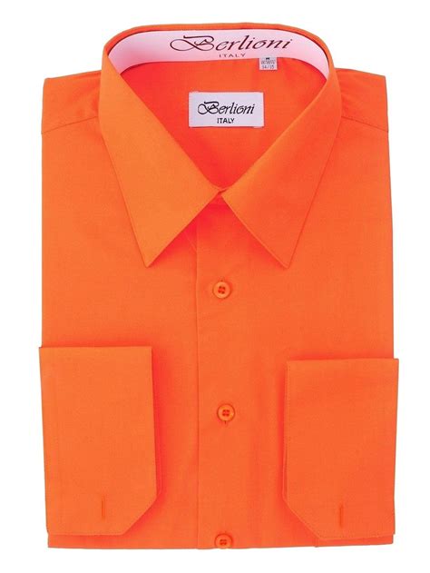 Mens Solid Color Dress Shirt