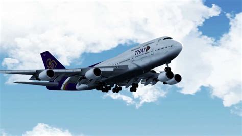 Fs2004 Thai Airways B747 400 Landing At Suvurnabhumi International