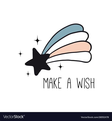 Make A Wish Inspirational Quote With Star Vector Image