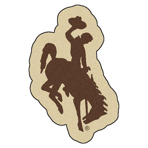 University of Wyoming Mascot Mat - "Bucking Cowboy" Logo - Floor Rug ...