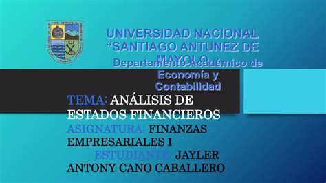 Cano Caballero J A Análisis De Los Estados Financieros Ppt