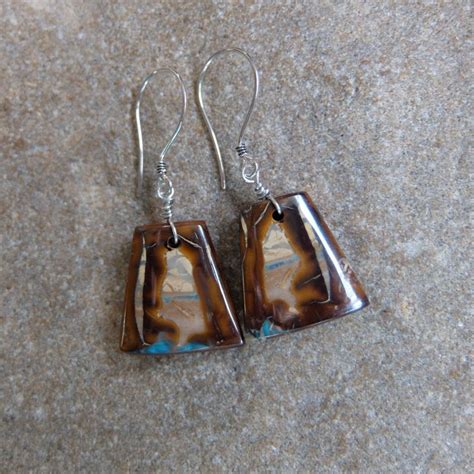 Boulder Opal Earrings Earthy Magical Gem Stone Jewelry Etsy Australia