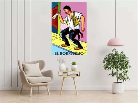 Cuadro Decorativo Canvas Loteria El Borracho Cm