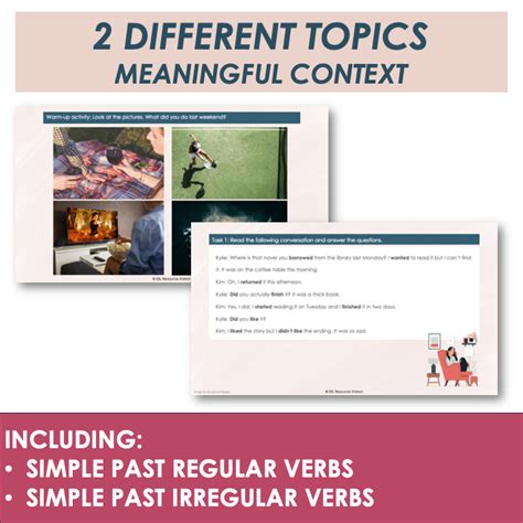 Past Tense Regular & Irregular Verbs BUNDLE - Adult ESL Beginner ...