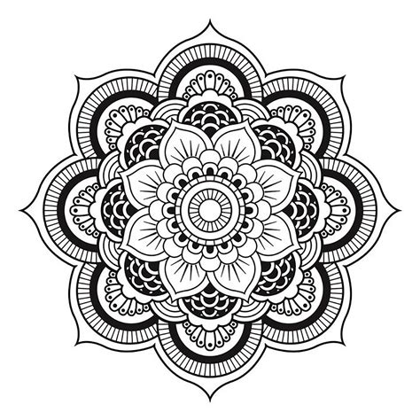Mandala to download free simple flower - Mandalas Adult Coloring Pages