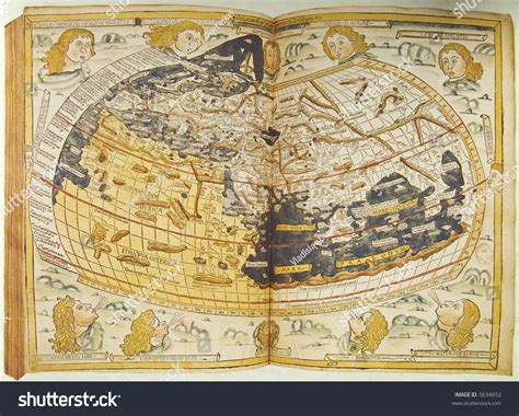 Medieval Map World Photo Old Reproduction Stock Photo (Edit Now) 5634652