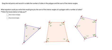 Polygon Interior Angle Sum Theorem Geogebra