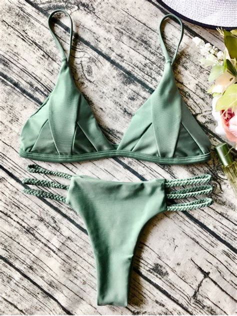 14 99 Padded Cami Bikini Set SAGE GREEN S Bikinis Bikini Set