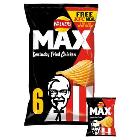 Walkers Max Kfc Kentucky Fried Chicken Flavour Multipack Crisps Only £