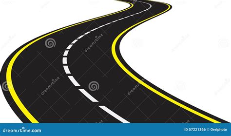 Perspective Of Curved Road Stock Vector Illustration Of Freedom 57221366