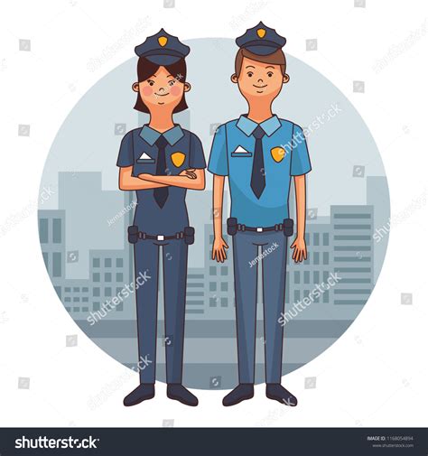 Police Officers Cartoons เวกเตอร์สต็อก ปลอดค่าลิขสิทธิ์ 1168054894