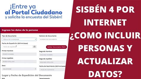 Sisbén 4 por internet cómo incluir nuevos beneficiarios y actualizar