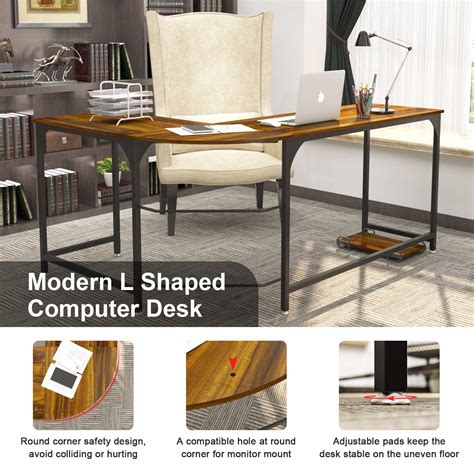 Buy Weehom Reversible L Shaped Computer Desk, Large Corner Computer ...