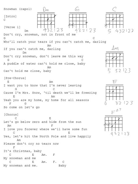 Snowman by Sia Guitar Chords | PDF | Song Structure | Songs