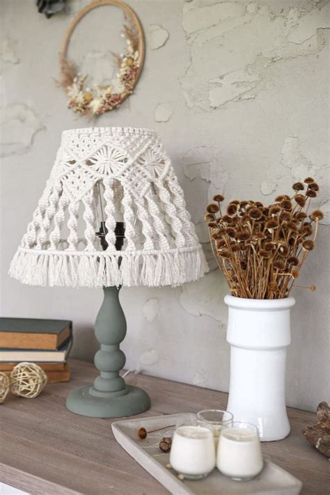 Macrame Chandelier Lampsgade Vintage Table Lamp Rustic Chandelier