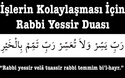 Lerin Kolayla Mas In Rabbi Yessir Duas Paranormal Haber