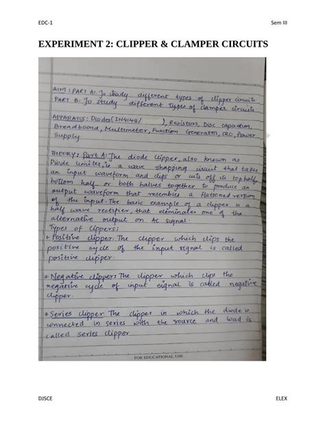 (PDF) EXPERIMENT 2: CLIPPER & CLAMPER CIRCUITS - DOKUMEN.TIPS