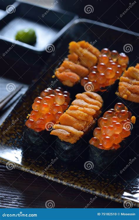 Uni (Sea Urchin Roe) Sushi Royalty-Free Stock Image | CartoonDealer.com ...