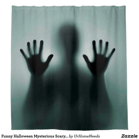 Funny Halloween Mysterious Scary Man Silhouette Shower Curtain Zazzle