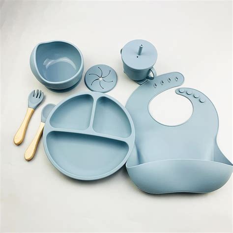 Kaufe 6pcs Silikon Baby Feeding Set Anti Rutsch Platten für Essen