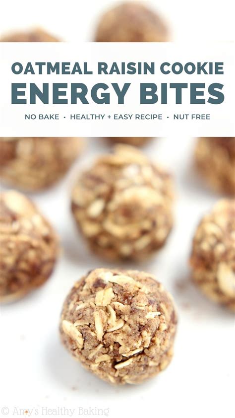 Healthy No Bake Energy Bites Taste Like Oatmeal Raisin Cookies Amy