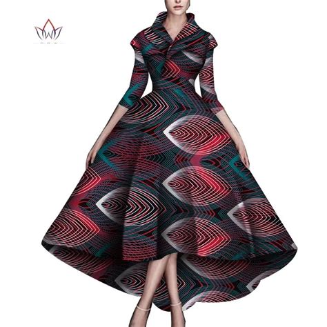 Bintarealwax African Dresses For Women A Line Floor Length Dress