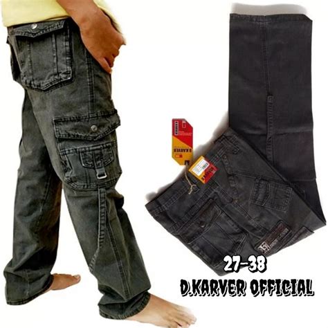 Jual Celana Cargo Pria Tebal Bahan Semi Jeans Celana Kimpol Tebal Adem