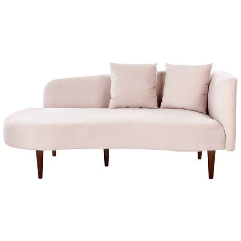 Beliani Chaumont Chaise Longue Roze Fluweel Blokker