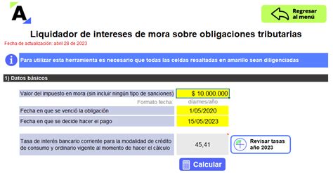 Liquidador En Excel De Intereses Moratorios Actual Cese