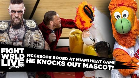 Conor Mcgregor BOO ED At Miami Heat Game He KNOCKS Out The Team Mascot