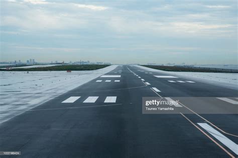 Haneda Airport Runway As Seen From Inside The Aircraft High-Res Stock ...