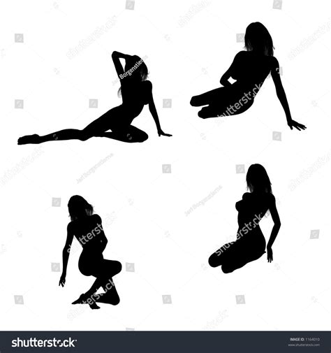 Sexy Silhouettes Of A Sitting Woman Stock Vector Illustration 1164010