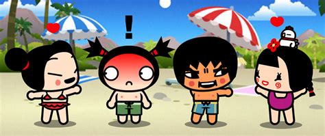 Pucca Garu Abyo And Ching At The Beach By Stickmandude2009 On Deviantart