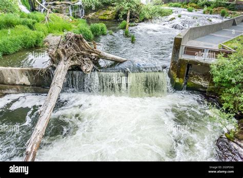 A View Of Scenic Upper Tumwater Falls In Washington State Stock Photo