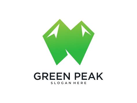 Premium Vector Green Mountain Peak Logo Design