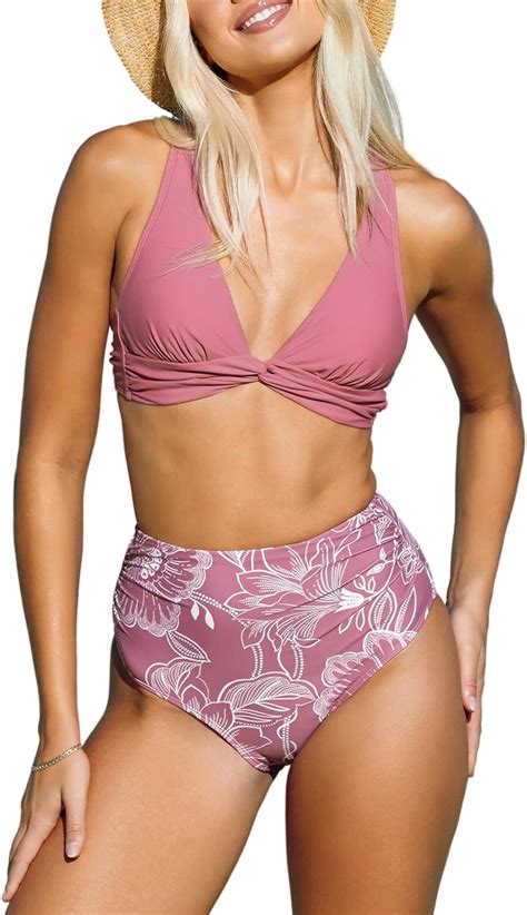 Amazon Cupshe Women S Bikini Set Two Piece Swimsuits High Waisted