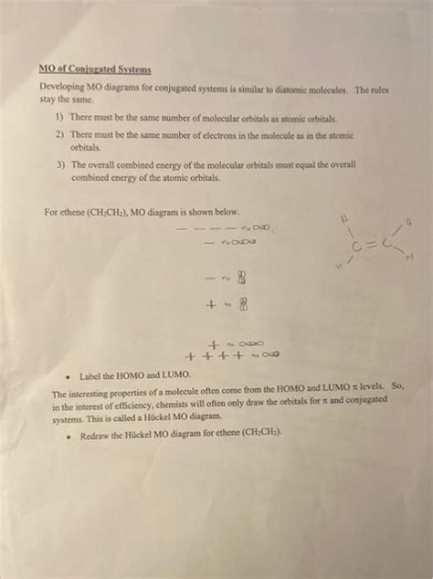 Solved MO of Conjugated Systems Developing MO diagrams for | Chegg.com