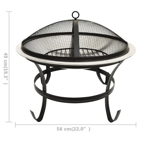 Braciere E Barbecue In E Attizzatoio X X Cm Acciaio Inox Vidaxl