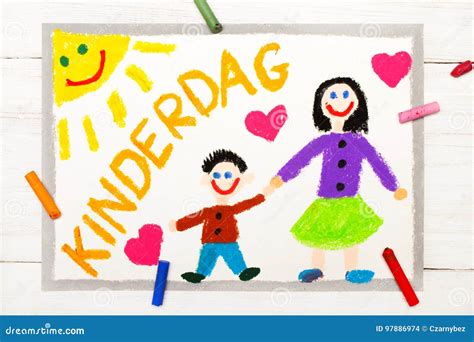 De Kaart Van De Kinderen` S Dag Met De Woorden Van Holland Kinderen` S