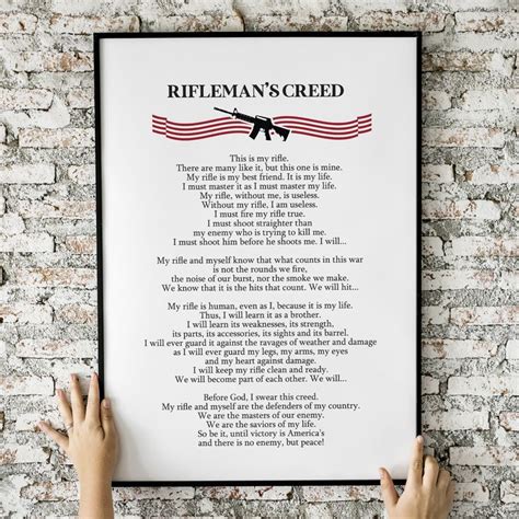 Riflemans Creed Us Marine Corps Marines T Etsy Canada Art